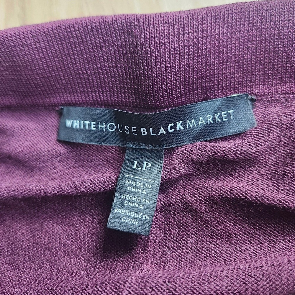 White House Black Market Plum Purple Pointelle Knit Mini Skirt LP Large Petite - Picture 4 of 10